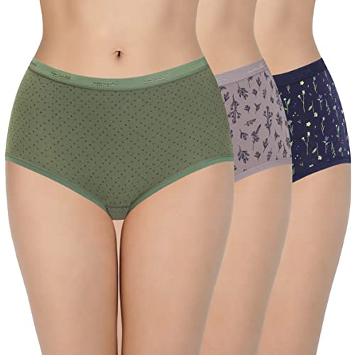 Image of Amante Printed Cotton Full Brief Panty Pack(Pack of 3)