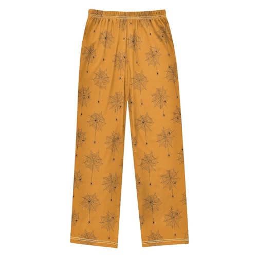 ALAZA Orange Spider Web Animal Halloween Pajama Lounge Pants Long Sleep Pajama Bottoms with Pockets2