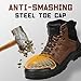 Furuian Steel Toe Boots for Men Women Lightweight Comfortable Work Boots for Men Puncture Proof Steel Toe Safety Shoes Slip Resistant Indestructible Construction Shoes