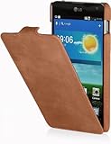 STILGUT Exklusive Ledertasche UltraSlim Hülle für LG Optimus G in Cognac Vintage