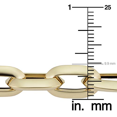 Kooljewelry 14K Yellow Gold Oval Rolo Link Bracelet (10 Mm, 8.5 Inch) #TOP3
