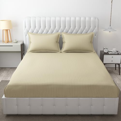 IVAZA 220 Cotton Feel Glace Cotton Elastic Fitted Bedsheet for Double Bed with Two Pillow Covers(72x78 inch) Beige (B0CHSGMHH5) Amazon Price History, Amazon Price Tracker