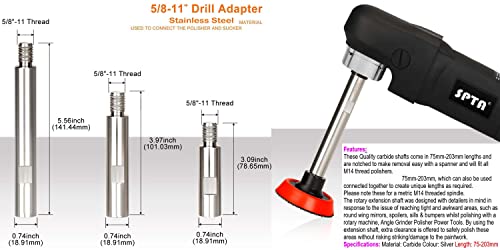 Image of DIY Crafts Only Stainless Steel M14 Material Rotary Extension Shaft Rod Thread for Electric Rotary Polisher,Car Polisher,Polishing Pads,Backing Plate Sucker (3x Rod, 4 inchinch Extension Shaft)