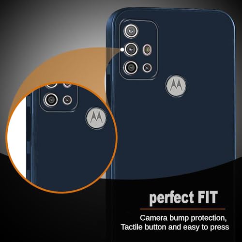 Image of Back Cover | Full Camera Protection | Premium Liquid Silicon Case | Flexible Bumper Case for Motorola Moto G10 4G / G10 Power 4G / G20 4G / G30 4G (Dark Blue)