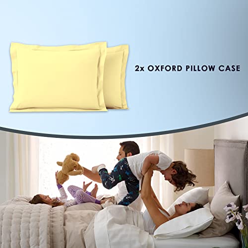 Pizuna Luxurios Cotton King Size Oxford Pillowcases 2 Pack Mellow Yellow 50x90cm - Image 4