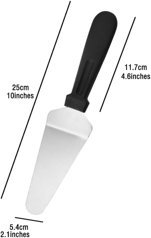 Miniatura 2 de Pala de acero inoxidable para tartas, antideslizante, fácil de agarrar, mango de plástico triangular para hornear, fácil de agarrar, espátula,