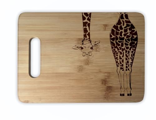 Giraffe Cutting Board - Unique Animal Lover Kitchen Gift - Personalized Serving Board -...