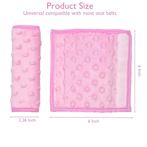 Image of Baby Car Seat Straps Cover, Shoulder Pads for Baby, Baby Car Seat Belt Pads Seat Belt Covers for All Car Seats Pushchair Stroller, 2 Pack (Pink)