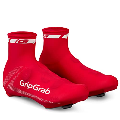 GripGrab Cubrezapatillas RaceAero Lightweight Ciclismo de Carretera Contrarreloj Aero Ligeros Transpirables para Verano Cubrebotas, Adultos Unisex, Rojo, Talla única