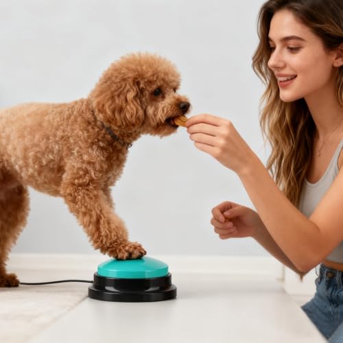 BUCOMTU Buzzer mit Aufnahmefunktion 6 Stück Buzzer Hund Intelligenzspielzeug mit 30 Sekunden Aufnahme Haustier Talking Training Antwort Buzzer für das Training von Haustieren