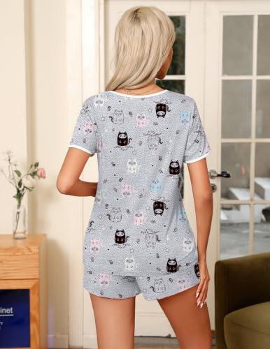Image of Ekouaer Pajamas for Womens Set 2 Piece Soft Sleepwear, Chest Pocket