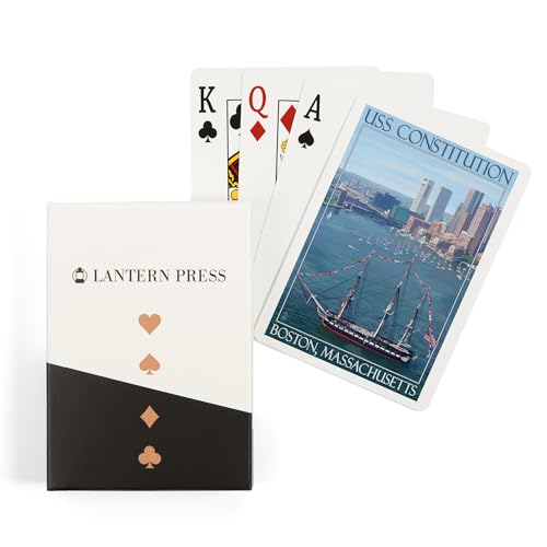 Baraja de cartas Poker Lantern Press USS Constitution y Boston