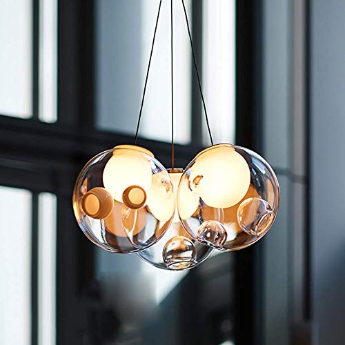 Candelabro de globo de vidrio con 5 luces G4 de techo regulable 4