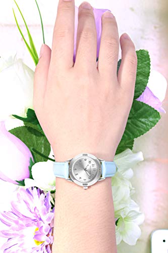 Girls Student Watch - Simple Japan Quartz Casual Leather Strap Watches for Ladies Fashion Women Ages 11-154
