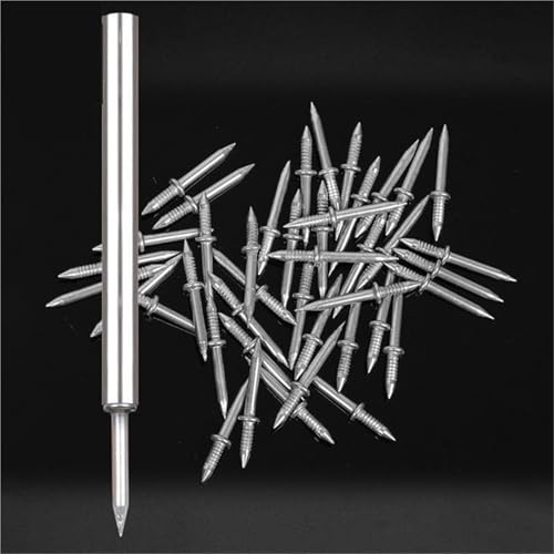 Clavos de cabeza doble 800 piezas para baseboards y molduras, clavos invisibles con herramienta de instalación miniatura 2