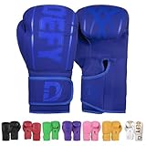 DEFY Boxing Gloves for Men & Women - Premium Quality Synthetic Leather Boxing Gloves for Training - Perfect for Punching Heavy Bags, Sparring, & Fighting Gloves (Blue, 16oz)