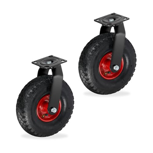 Roulettes pivotantes 3.00-4 pour chariot de jardin et établi de garage