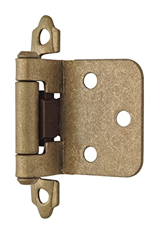 Image of Amerock 1 Pair Variable Overlay Self-Closing Burnished Brass Cabinet Hinge