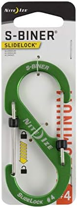 NITE IZE LSBA4-17-R6 S-Biner SlideLock Dual Locking Carabiner, Size #4, Lime