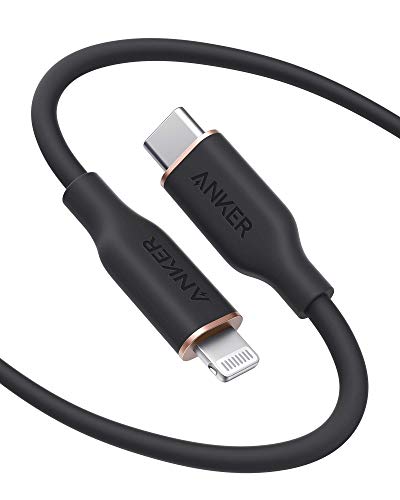 Anker USB-C to Lightning Cable, 641 Cable (Midnight Black, 6ft), MFi Certified, Powerline III Flow Silicone Fast Charging Cable for iPhone 13 13 Pro 12 11 X XS XR 8 Plus (Charger Not Included)
