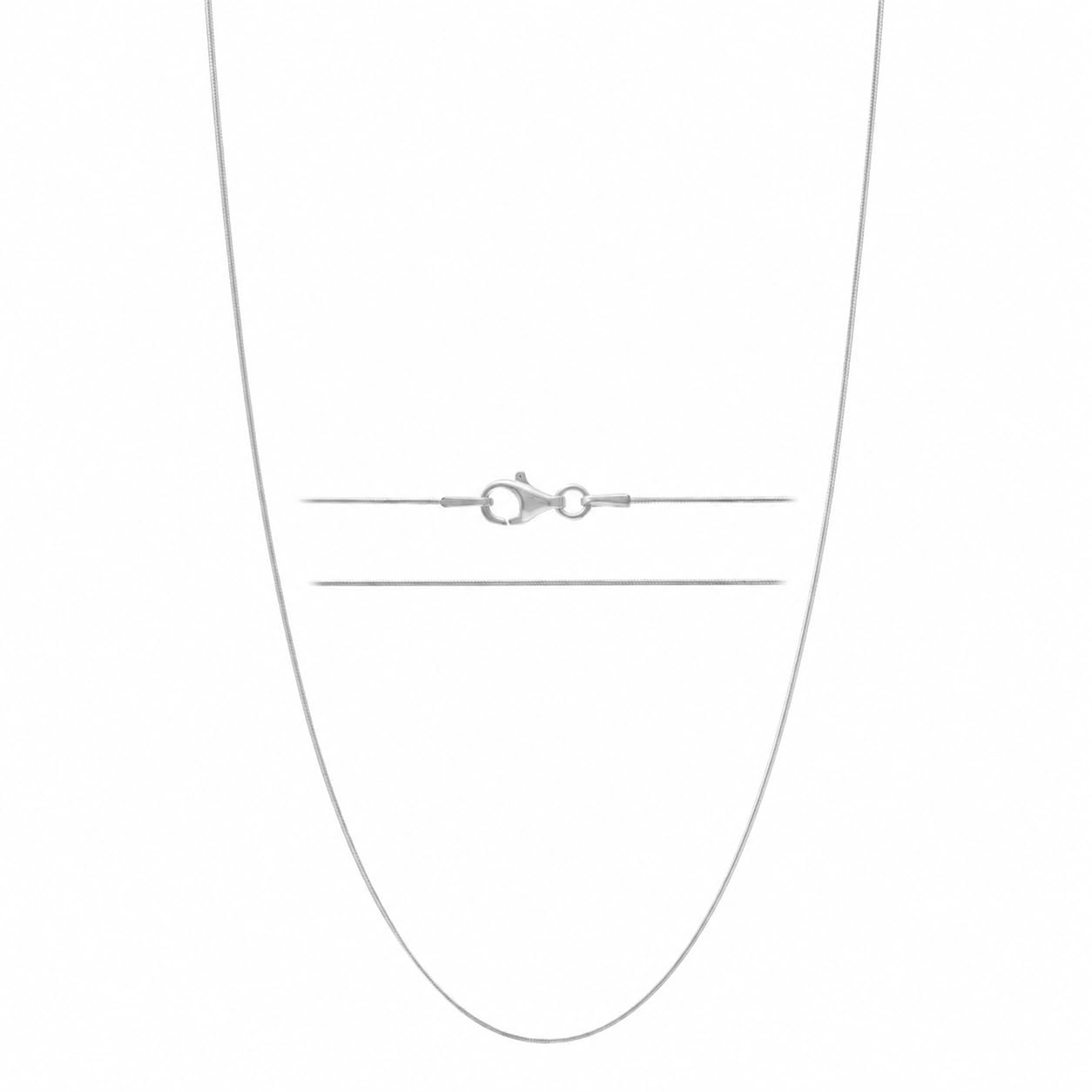 KISPER Chaîne serpent italienne à 8 côtés en argent sterling 925 0,8 mm