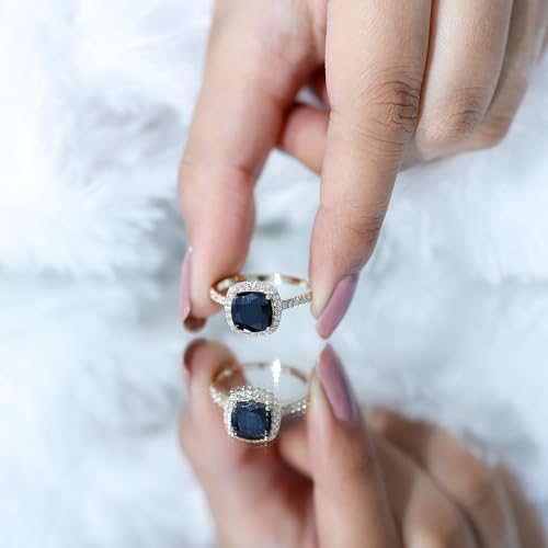 Lab Created Black Diamond Engagement Ring with Diamond for Women, 3.50 cttw4