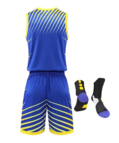 Image of Boys Girls Basketball Jersey Shirt and Shorts with Matching Basketball Socks