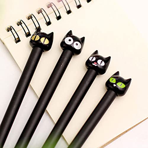 kdjsic 4 stuks / pak cartoon kittens zwarte gelpen navulbare rollerpen Halloween / Kerstmis party supplies cadeau voor… - Afbeelding 3