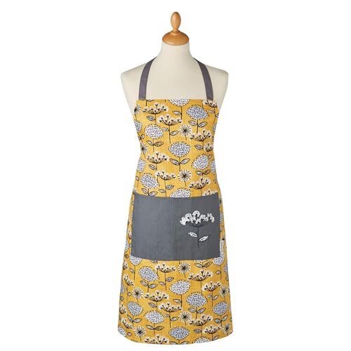 Cooksmart British Designed Kitchen Aprons For Women | 100% Cotton Kitchen Apron With Pockets | Cooking Aprons For Women Suitable For All Types Of Kitchens - Retro Meadow