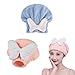 DeaHea 2 Pack Hair Drying Caps Microfiber Hair Towel Wrap Super Absorbent Quick Dry Turban Wet Head Towel Wraps for Bathing Bath Girls Women Swim Beauty Shower All Hairs Types and Lengths