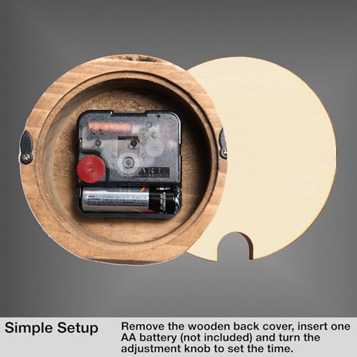 Driini Wooden Analog Desktop Clock – 4.3 in. Decorative Pinewood, No-Tick Design – Easy to Read Silent Sweep Mantle Clock – Quiet Tabletop Clocks with Wood Body, Hands, & Battery Cover; White - Thumbnail 4