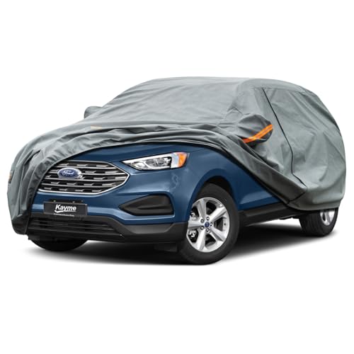 Image of Kayme Heavy Duty SUV Car Cover Custom Fit Ford Edge Waterproof All Weather for Automobiles, Full Exterior Covers Sun Rain UV Protection.（Deliver About 3-10 Days）