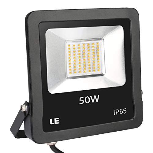 LE Projecteur LED Ultra Mince 15W 1500LM Blanc Froid 5000K, Spot LED Extérieur Etanche Verre Trempé à Grain Fin, Eclairage de Sécurité Détecteur de Mouvement pour Jardin, Cour, Garage, Entrée (50w-1)
