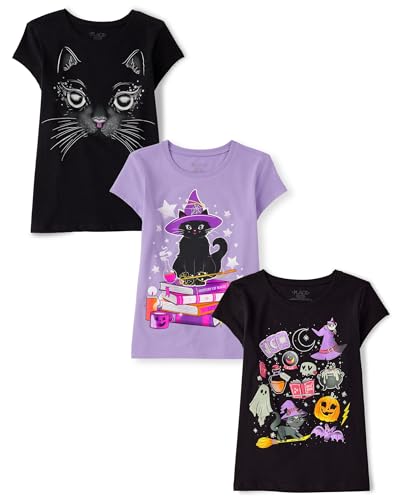The Children's Place Girls All Holidays,Birthdays Short Sleeve Graphic T-Shirts,3 Pack