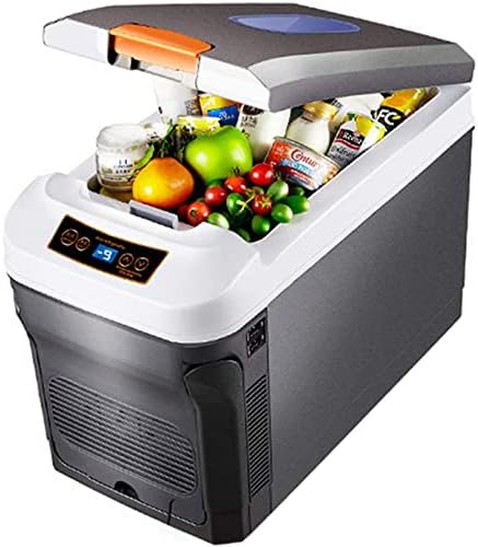 35L/37Qt Car Refrigerator with Wheels & Handle, 12V/24V/110V Auto Mini Fridge Freezer for Camping Cool Box & Warmer Case for Car, Truck, RV, Boat, SUV, Van (Black-35L)