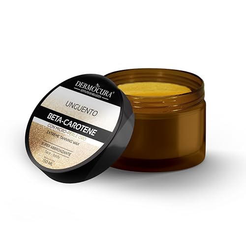 Dermocura Bálsamo de bronceado extremadamente rápido, efecto brillo, bronceador corporal con betacaroteno, bronceador corporal intenso y duradero para el cuerpo, 150 ml, fabricado en Italia