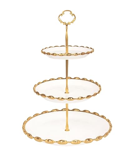 YA JU 3-Tier Ceramic Combo Cupcake Stand, Cupcake...