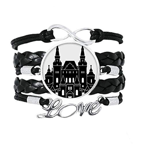 Bracelet tricoter cuir torsadé motif musée Russie bijoux homme