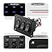 ULITECO Rocker Switch Panel, 3 Gang Toggle Switch Panel 12V, Wateroproof 5Pins Boat On-Off Switch, Automotive Replacement Toggle Switches, Marine Light Switch for Marine Boats ATVs Trailers 1PCS