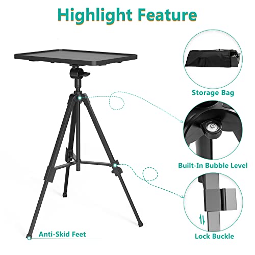 Wali Projector Tripod Stand, Portable Holder Mount For Universal Projector, Laptop, Dj Equipment With Adjustable Height 18 To 35 Inch, Perfect For Office, Home, Stage Or Studio Use (Prs001), Black #TOP4