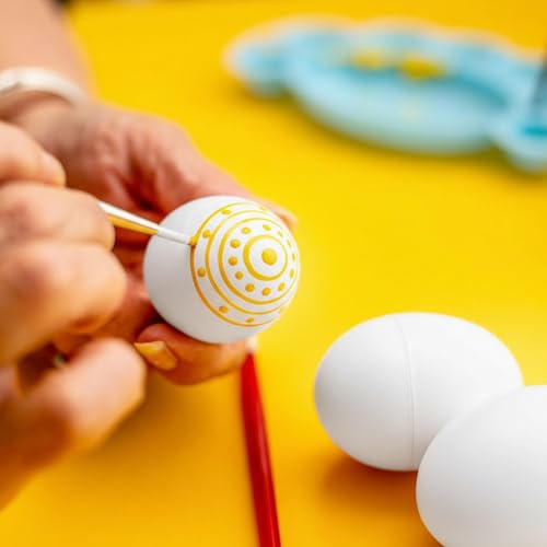 White Plastic Eggs - 90 Pcs Paintable Easter Eggs - 2.36 inch Craft Easter Eggs for Painting Easter Decorations Basket Stuffers Hen Lays Eggs Pretend Play Easter Party Home Decoration by CHMKMPZG - Image 5