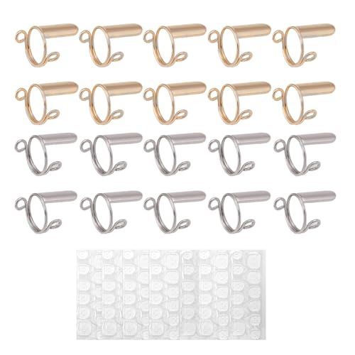 20pcs Wudu Rings, Reusable Detachable Adjustable Size Rings for Nail with 120pcs Adhesive Nail Tabs
