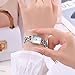 Women's Small Luxury Fashion Rectangular Chain Bracelet Quartz Watch Ladies Stainless Steel Band Dress Wristwatch Gold Silver (Silver)