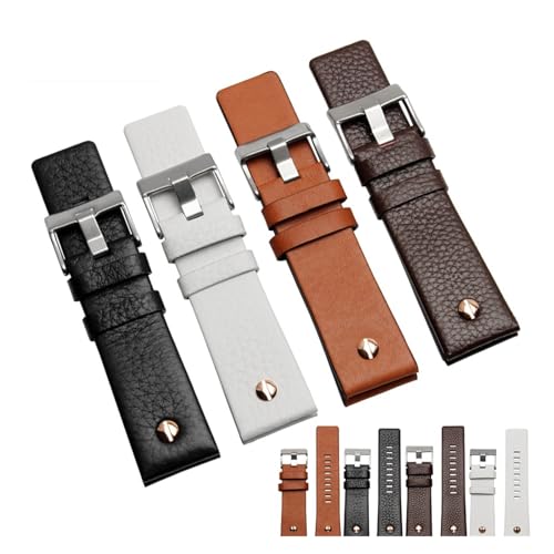 Bracelet de montre en cuir noir NASUNJIA idéal du bureau aux sorties pour DZ7350
