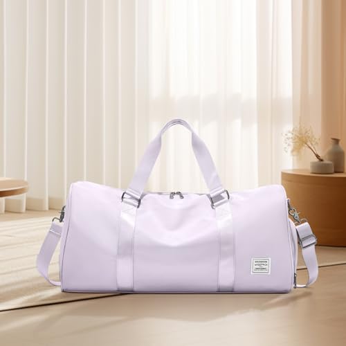 Image of Travel Duffle Bag,Weekender Overnight Bags for Women with Shoes Compartment,Tote Gym Bag Personal Item Carry On Bag for Travel Business Trips Sport Hospital Dance Purple