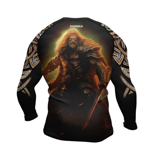 Viking Men's BJJ Rash Guard Long Sleeve Baselayer Compression Shirt for Jiu Jitsu MMA Wrestling Grappling3