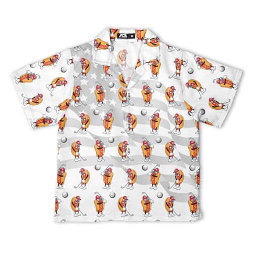 Funny 4th of July Hawaiian Shirts for Boys Girls Independence Day Youth Hawaiian Shirt Kid Short Sleeve Button Down Shirt