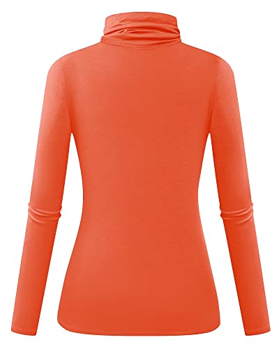 Image of Herou Womens Long Sleeve Turtleneck Slim Fitted Lightweight Casual Active Layer Tops Shirts