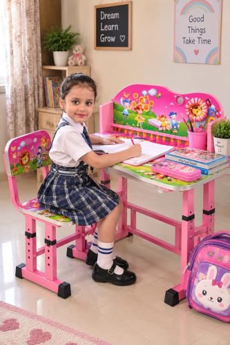 Image of Study Table and Chair Set for 5-12 Year Kids(Height Adjustable)
