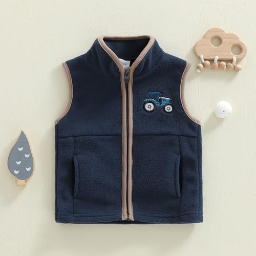 Image of Denim Vest Kids Girl Boy Fashion Coats Turn Dwon Collar Sleeveless Jackets Trendy Outwear